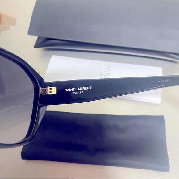 NEW SAINT LAURENT YSL SL M8/FN 001 Sunglasses in Black With YSL Logo in Gold - Picture 7 of 16